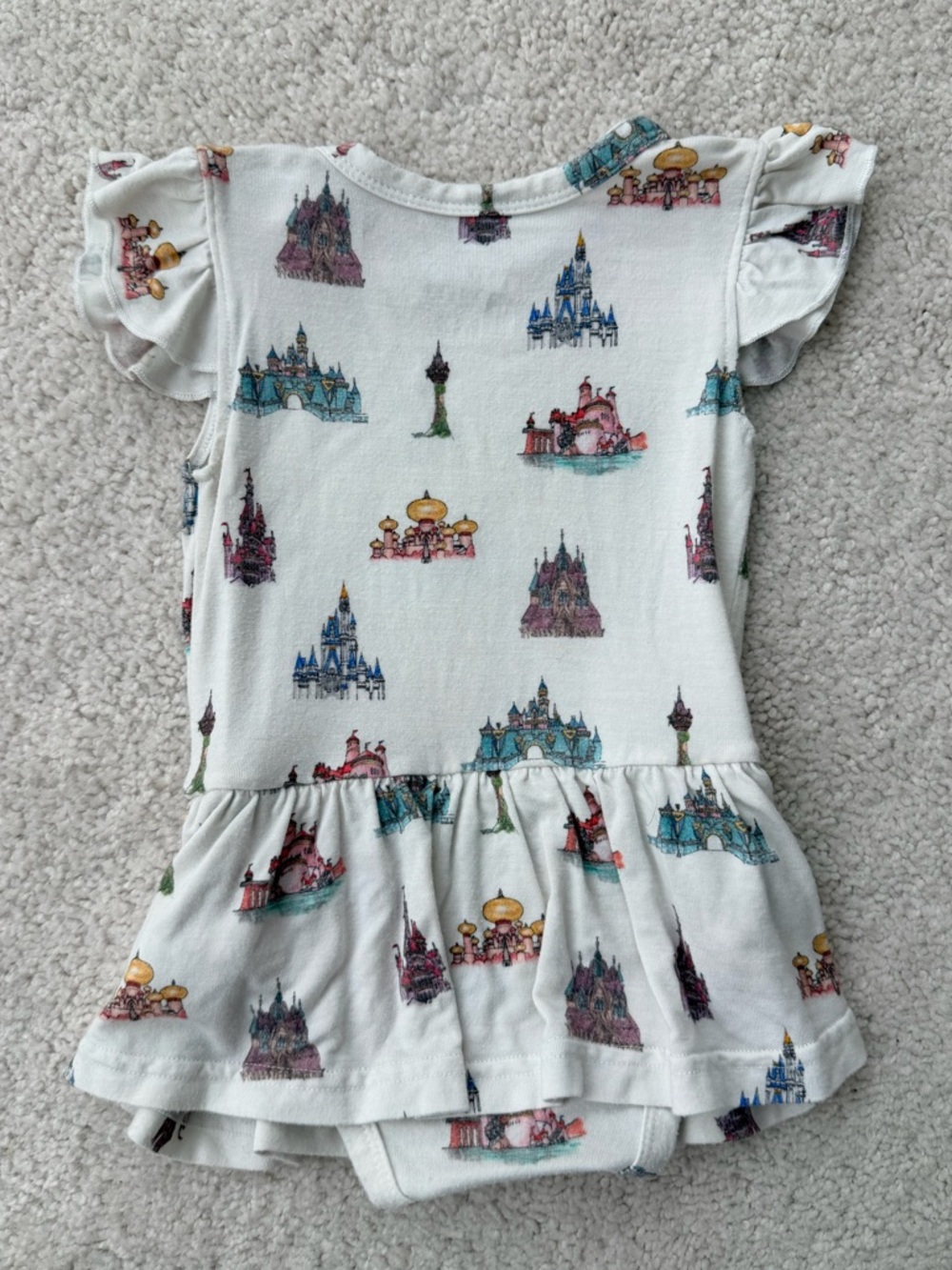 Little Crowns and Capes Princess Castle Print Twirl Bodysuit - Picture 9 of 9